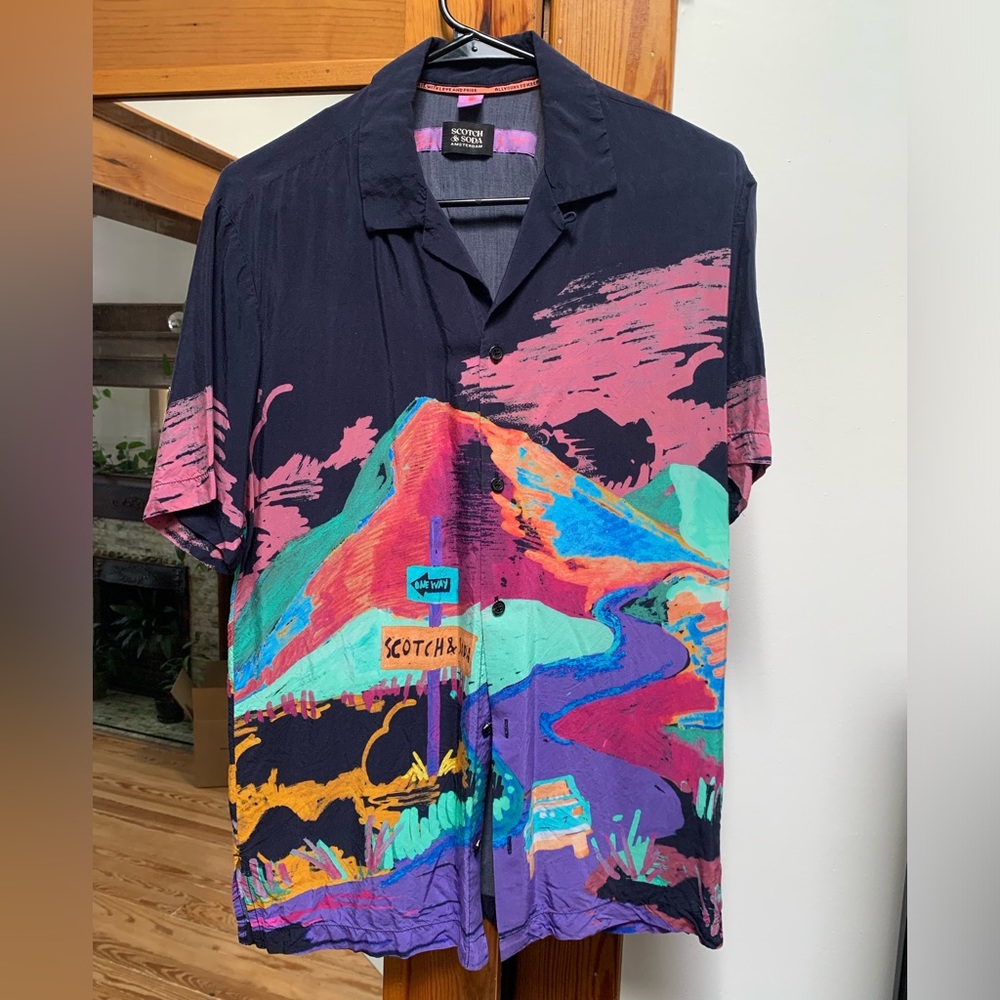 Scotch and Soda all over print button down shirt